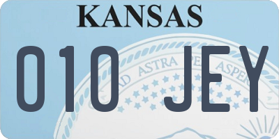 KS license plate 010JEY