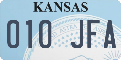 KS license plate 010JFA