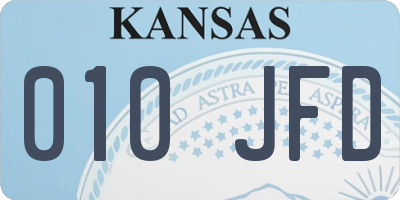 KS license plate 010JFD