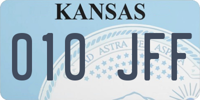 KS license plate 010JFF