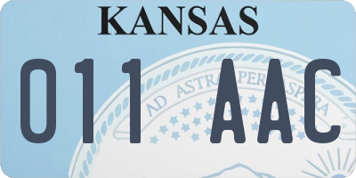 KS license plate 011AAC