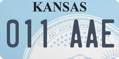 KS license plate 011AAE