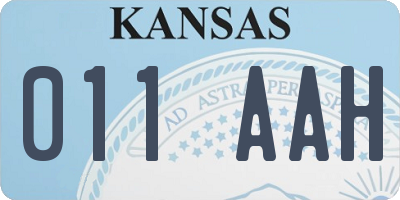 KS license plate 011AAH