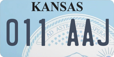 KS license plate 011AAJ