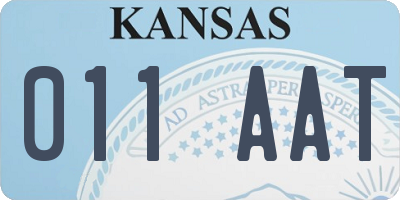 KS license plate 011AAT
