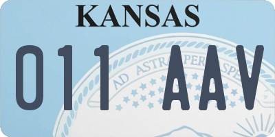 KS license plate 011AAV