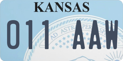 KS license plate 011AAW