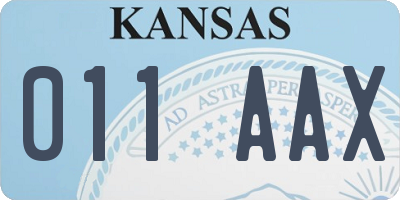 KS license plate 011AAX