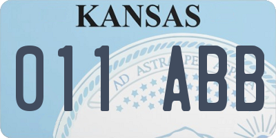 KS license plate 011ABB
