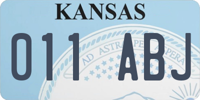 KS license plate 011ABJ