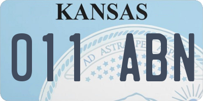 KS license plate 011ABN
