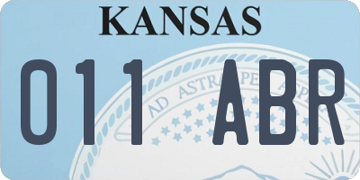 KS license plate 011ABR