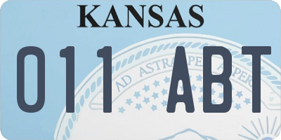 KS license plate 011ABT