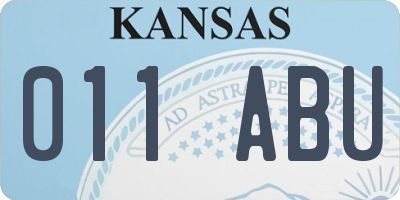 KS license plate 011ABU