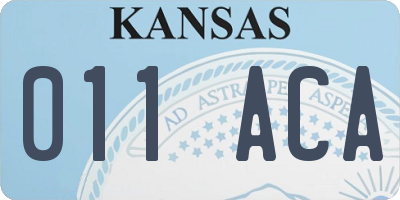 KS license plate 011ACA