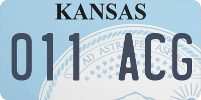 KS license plate 011ACG