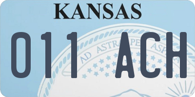KS license plate 011ACH