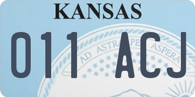 KS license plate 011ACJ
