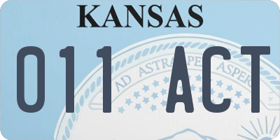 KS license plate 011ACT