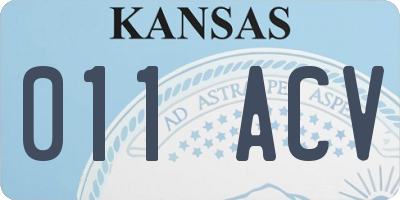 KS license plate 011ACV