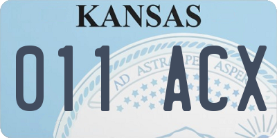 KS license plate 011ACX