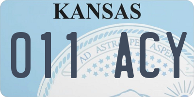 KS license plate 011ACY
