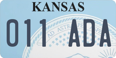 KS license plate 011ADA