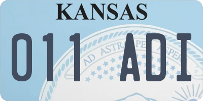 KS license plate 011ADI