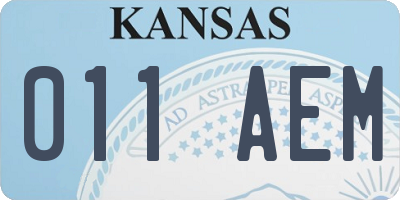 KS license plate 011AEM