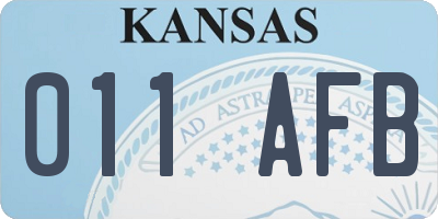 KS license plate 011AFB