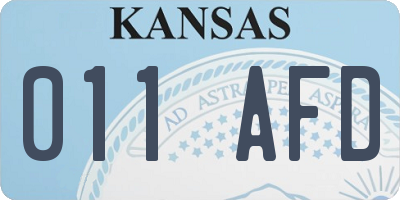 KS license plate 011AFD