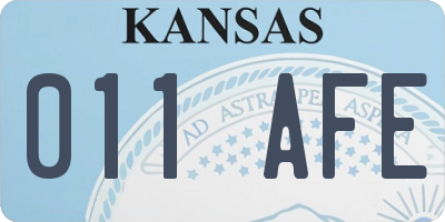 KS license plate 011AFE