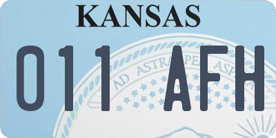 KS license plate 011AFH