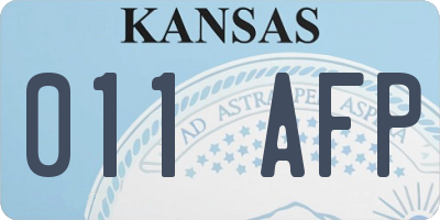 KS license plate 011AFP