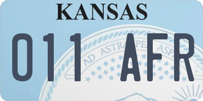 KS license plate 011AFR