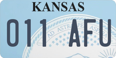 KS license plate 011AFU