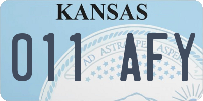 KS license plate 011AFY