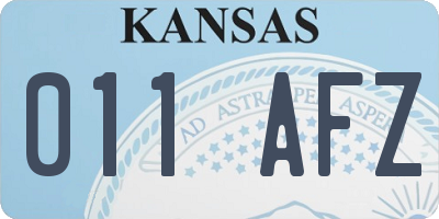 KS license plate 011AFZ