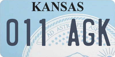 KS license plate 011AGK