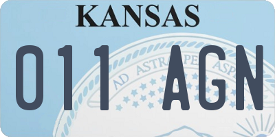 KS license plate 011AGN