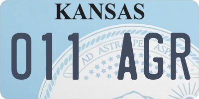 KS license plate 011AGR