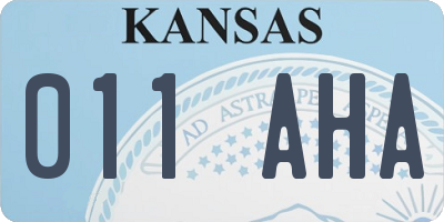 KS license plate 011AHA