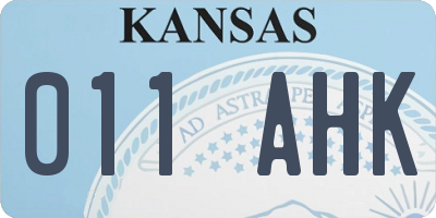 KS license plate 011AHK
