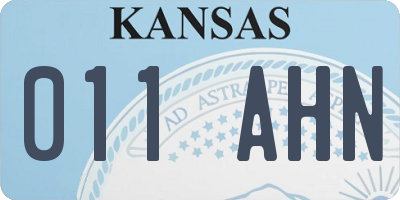 KS license plate 011AHN