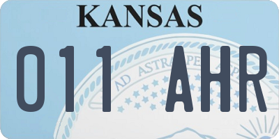 KS license plate 011AHR