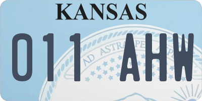 KS license plate 011AHW