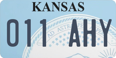 KS license plate 011AHY