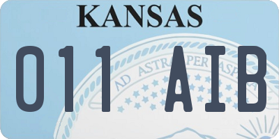 KS license plate 011AIB