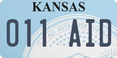 KS license plate 011AID