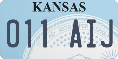 KS license plate 011AIJ